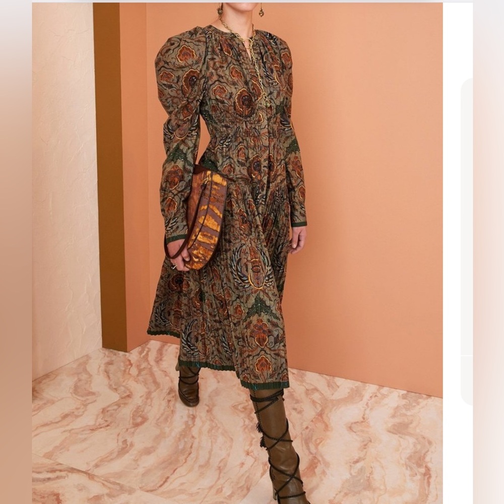 ULLA JOHNSON Midi Anoush Dress Sz 0 - Picture 2 of 4